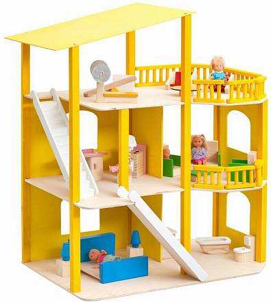 Кукольный домик - Солнечная Ривьера, с мебелью 21 предмет 